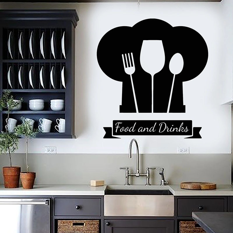 Jual Stiker Dinding Dapur Cooking Wall Decal Chef Food Drink Door ...