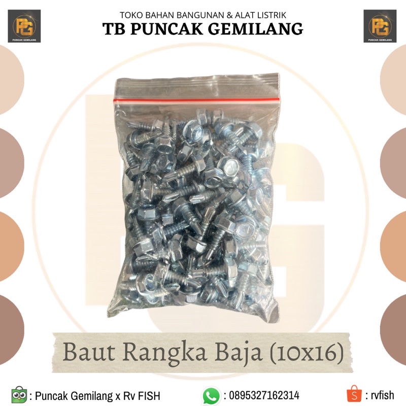 Jual Baut Baja Ringan 10x16 Baut Taso Isi 100 Lion Baut L | Shopee ...