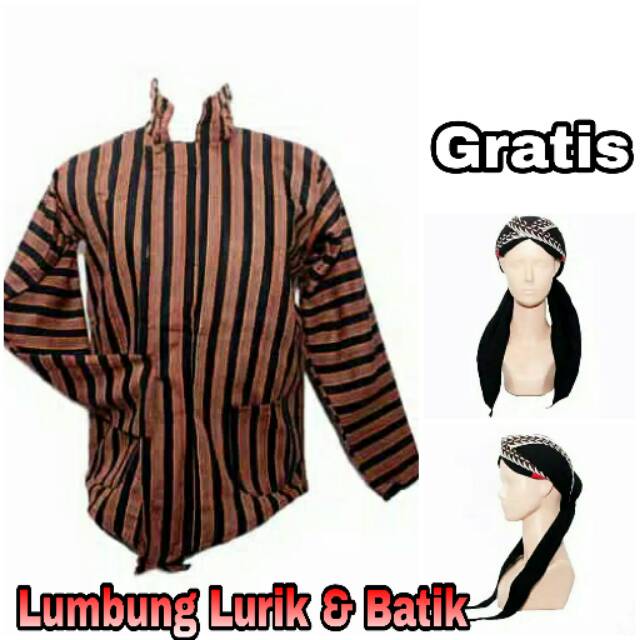 Jual Baju Surjan Lurik Gratis Blangkon Surjan Lurik Baju Lurik Baju Adat Jawa Shopee 