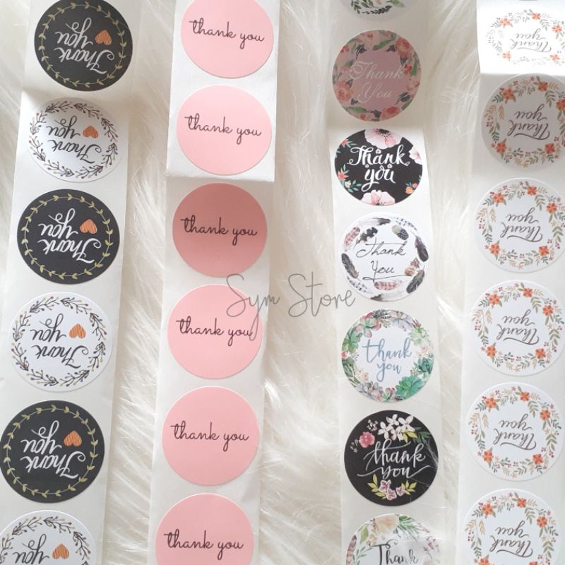 Jual Stiker Thank You | Stiker Mini 2,5cm | Stiker | Shopee Indonesia