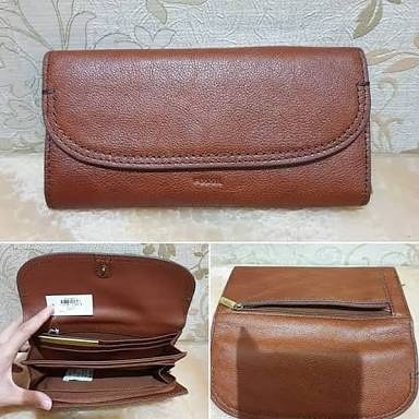 Jual Fossil Cleo Clutch Brandy Black Shopee Indonesia