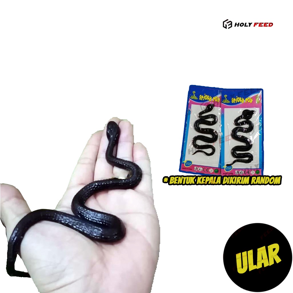 Jual Sticky Toy Mainan Prank Bentuk Ular dan Buaya Jelly Hitam