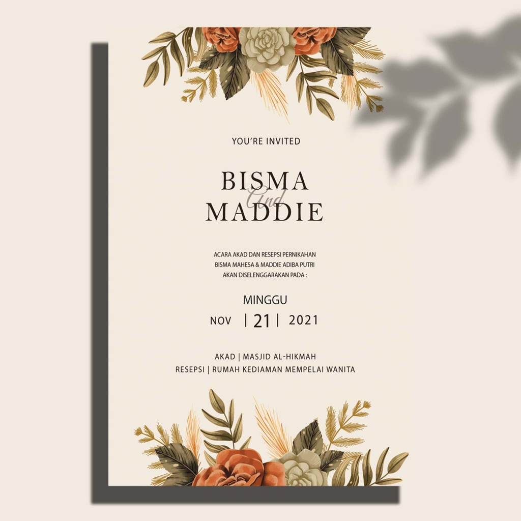 Jual BLANGKO KH Undangan Pernikahan Dengan Desain Rustic Simpel Elegan Premium Terkini