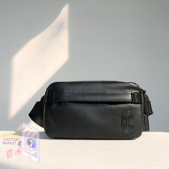Jual TAS COACH 89917 EDGE BELT BAG BLACK LEATHER ORIGINAL COACH WAIST
