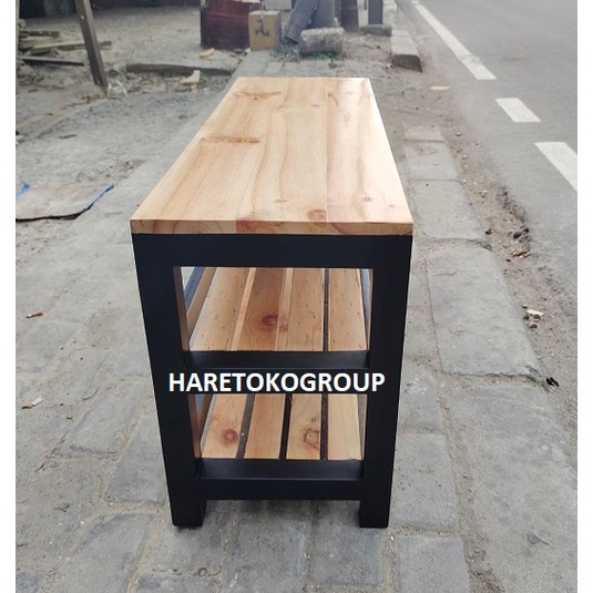 Jual RAK BANGKU SEPATU 60X30X45CM TIANG DICAT WARNA HITAM | Shopee ...