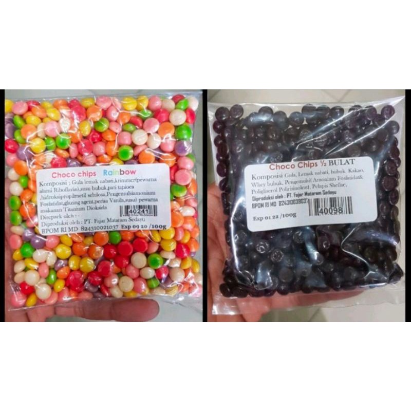 Jual Choco chips 1/2 bulat 100 gr chocochip chocochips | Shopee Indonesia