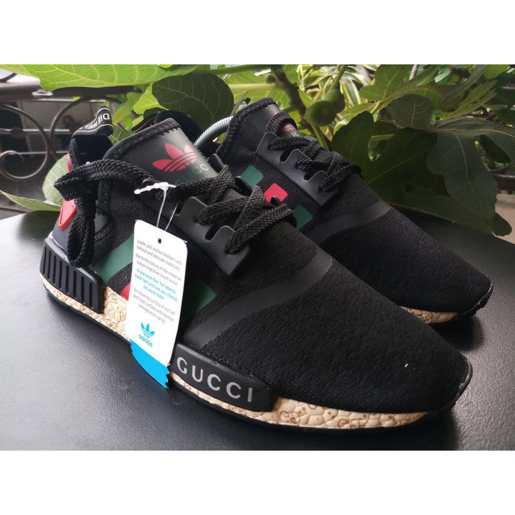 ADIDAS NMD R1 Boost x Gucci Black High Premium Original Sepatu Shoes