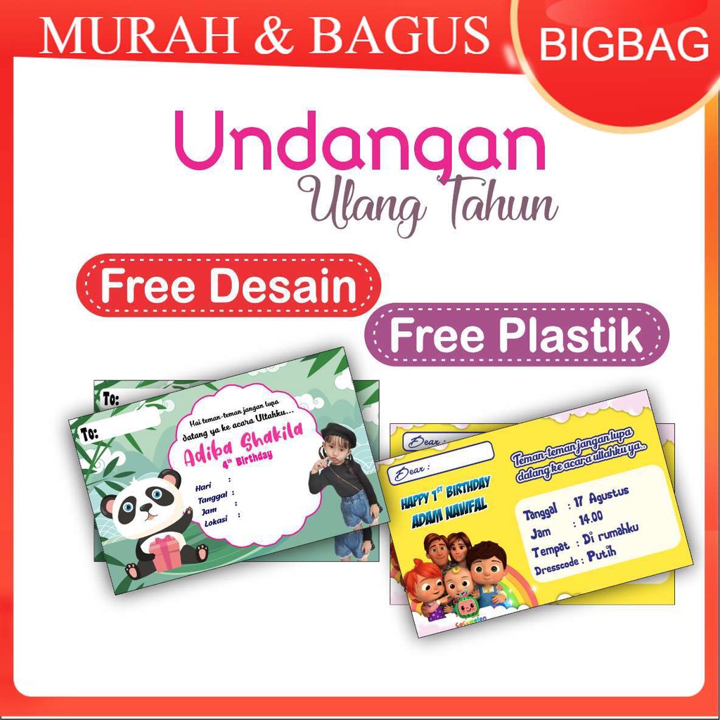 Jual Undangan Ulang Tahun Murah (11x7,5cm) | Shopee Indonesia
