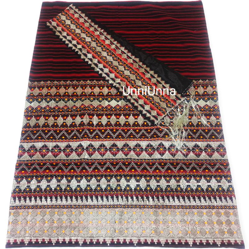 Jual Tapis Antik Nan Cantik Bordir Tingkat Kain Tenun Songket Etnik Khas Lampung Bawahan