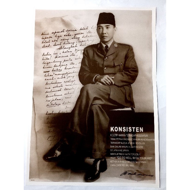 Jual POSTER PRESIDEN NKRI Ir.SOEKARNO UKURAN BESAR 50 × 70 Cm | Shopee ...