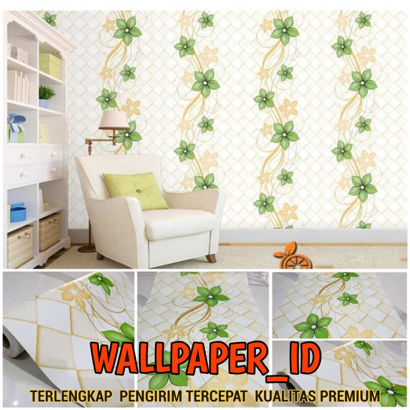 Jual Wallpaper Sticker Dinding Kotak Daun Hijau Merambat PREMIUM