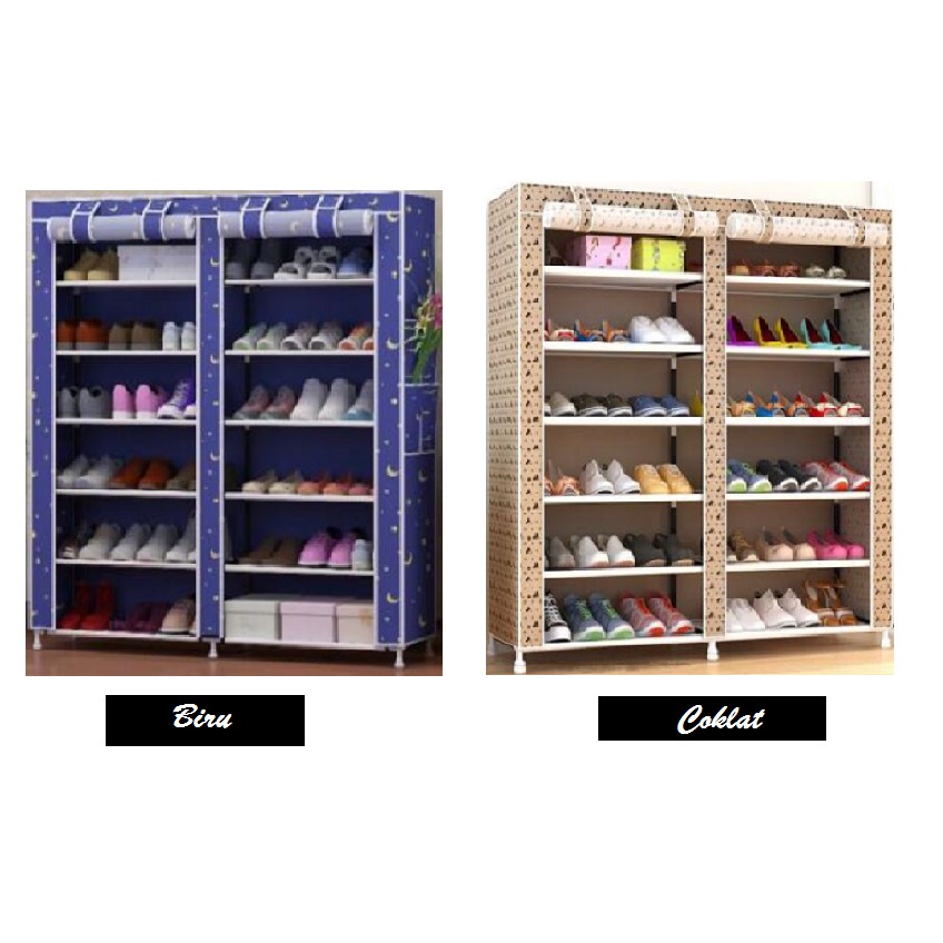 Jual Home-Klik Shoe Rack 12 Layers with Dust Cover - Rak Sepatu ...