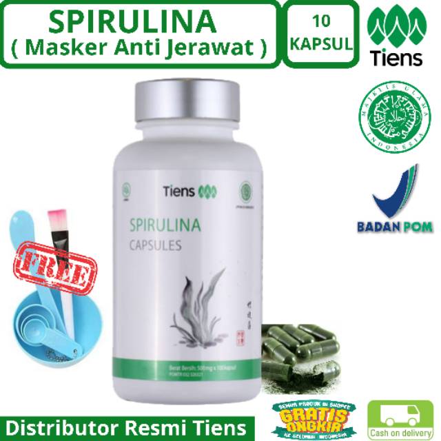 Jual Masker Spirulina Herbal / Masker Anti Jerawat / Kemasan Ecer 10