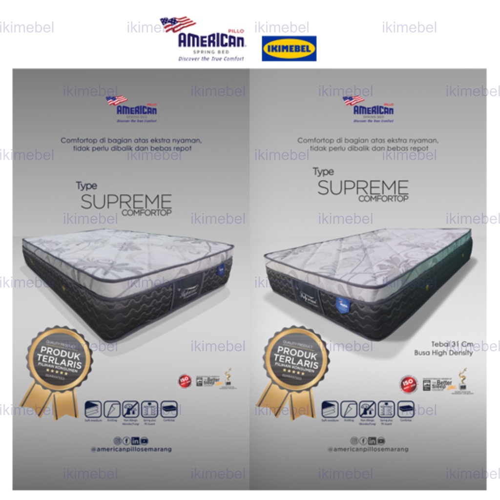 Jual Springbed AMERICAN PILLO Type Supreme Comfortop (Matters Only ...