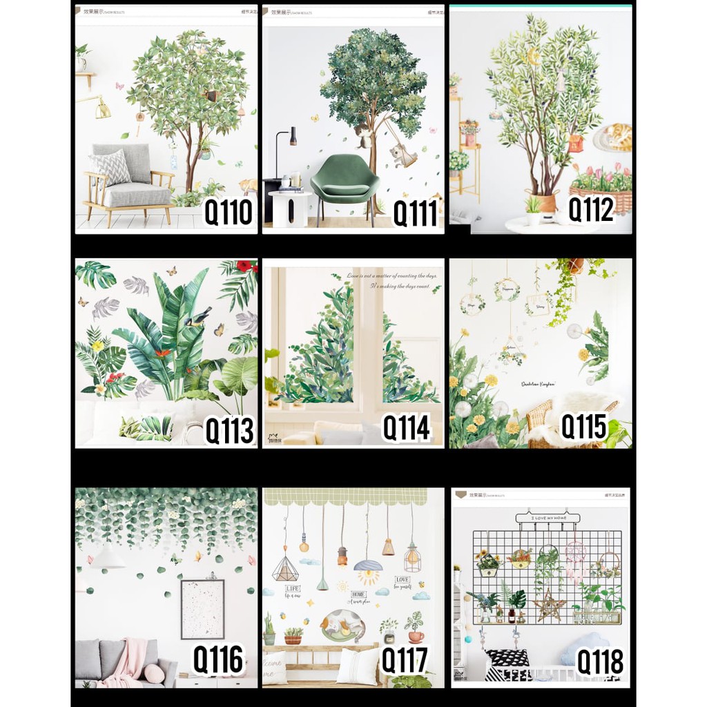 Jual HUIHUISHOP- STIKER DINDING DAUN | WALLSTICKER POHON DAUN ...