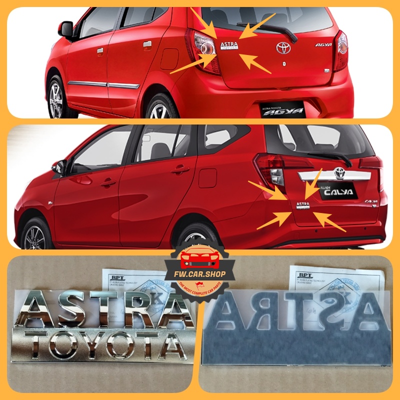 Jual Emblem Logo Lambang Tulisan Astra Toyota Bagasi Untuk Agya Calya