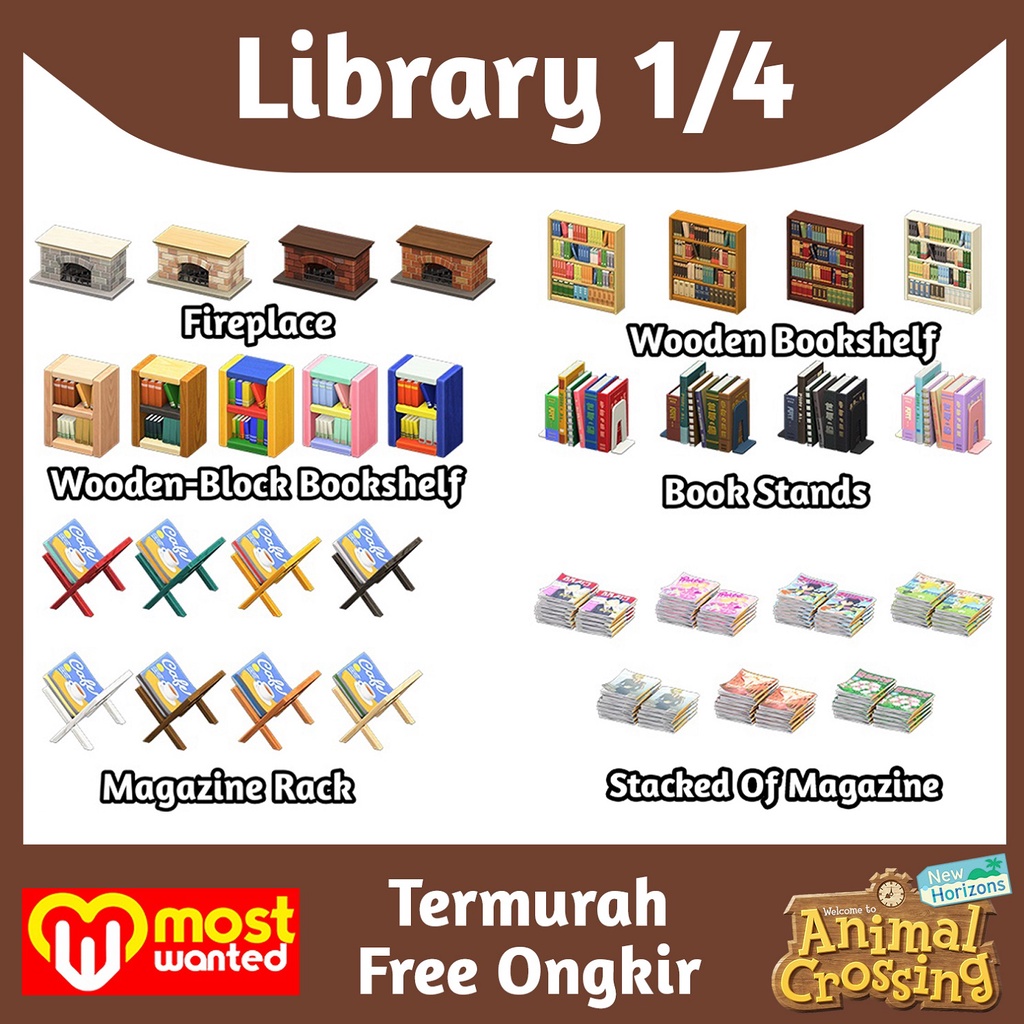 Jual Library Set Perpustakaan Furniture Item Items Animal Crossing New