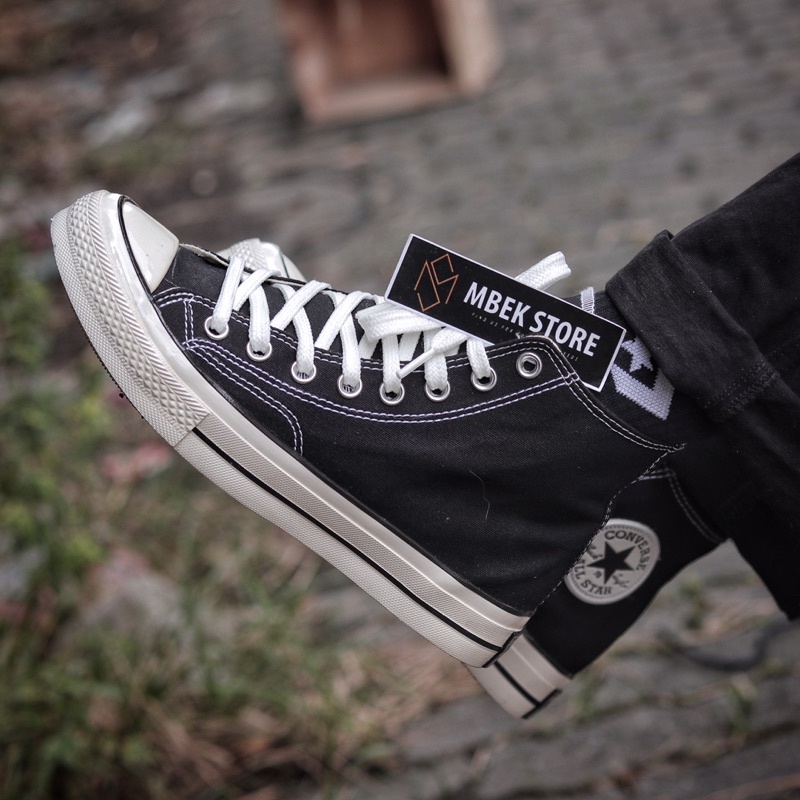 Jual Sepatu Converse Chuck Taylor 70s High Black White Premium | Shopee ...