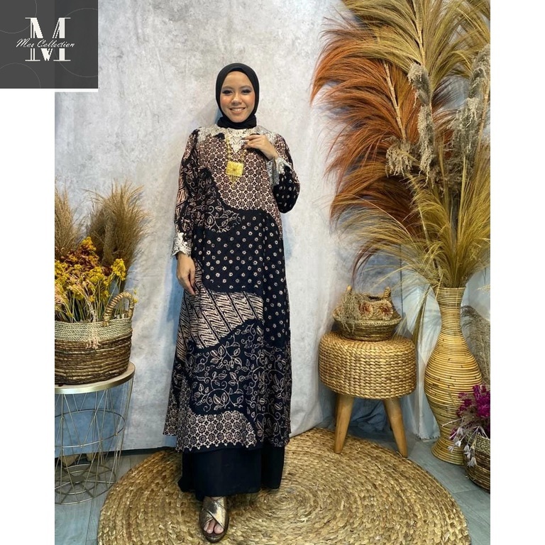 Jual BAJU GAMIS PESTA WANITA BATIK VISCOSE SUTRA MIX BROKAT TERBARU