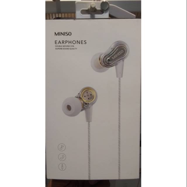 Miniso earphones outlet double moving coil