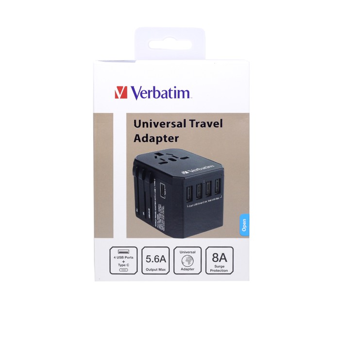 Jual Verbatim Adapter 4 USB Ports + 1 Type C Universal Travel Adaptor ...