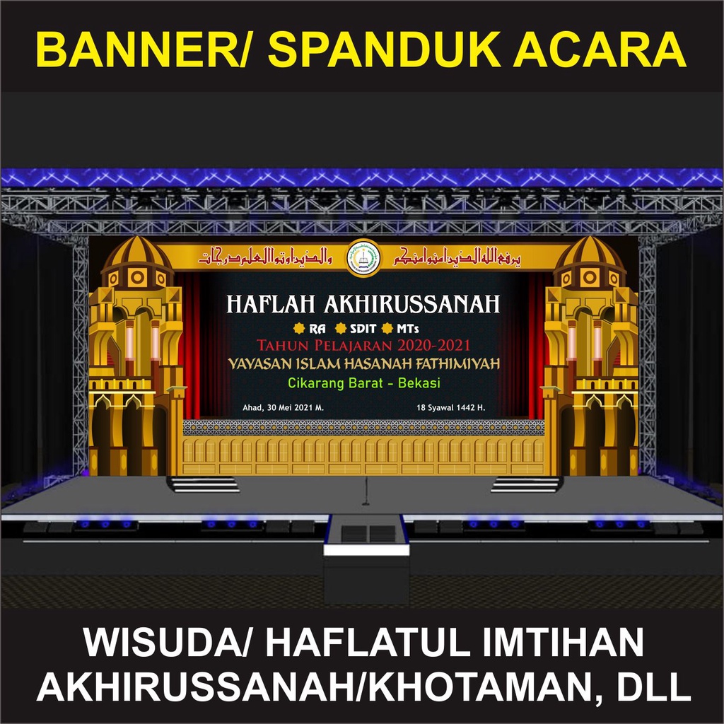 Jual Banner spanduk acara wisuda haflah akhirussanah imtihanan khotaman