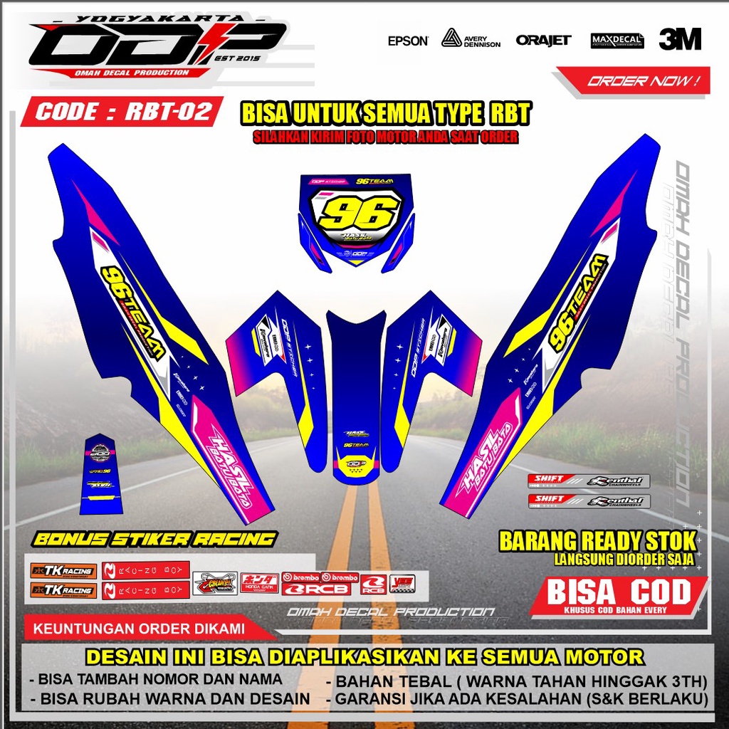 Jual DECAL RBT BODY JUPITER YAMAHA VEGA NEW FULL BODY DEKAL STICKER ...