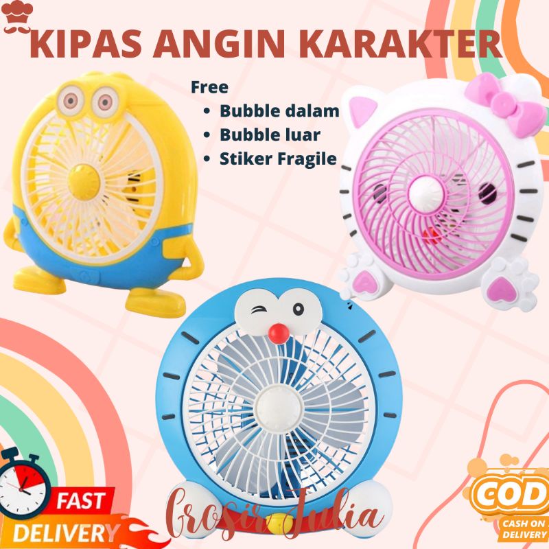 Jual Kipas Angin Listrik Karakter Kipas Meja Duduk Besar Box Fan Sni