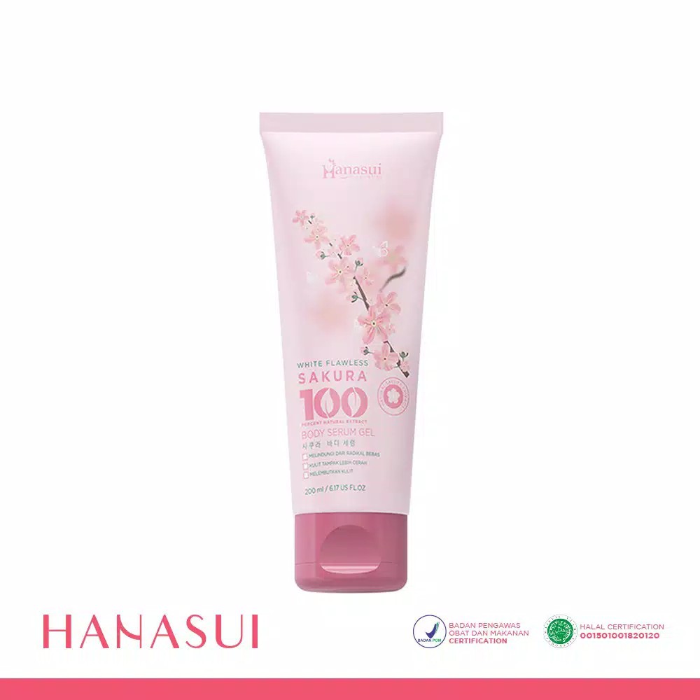 Jual [BPOM] HANASUI Body Serum Gel Aloe Vera / Vitamin C / Sakura 200ml ...