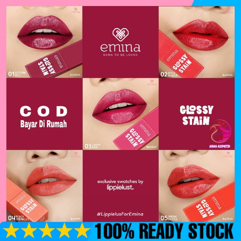 Jual Emina Glossy Stain Lip Gloss 01 02 04 Lip Tint Lipstik Shopee