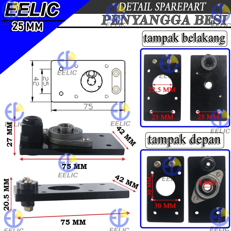 Jual EELIC SLR-25T8L2J100 Rakitan slider rel panjang 240 mm linear ...