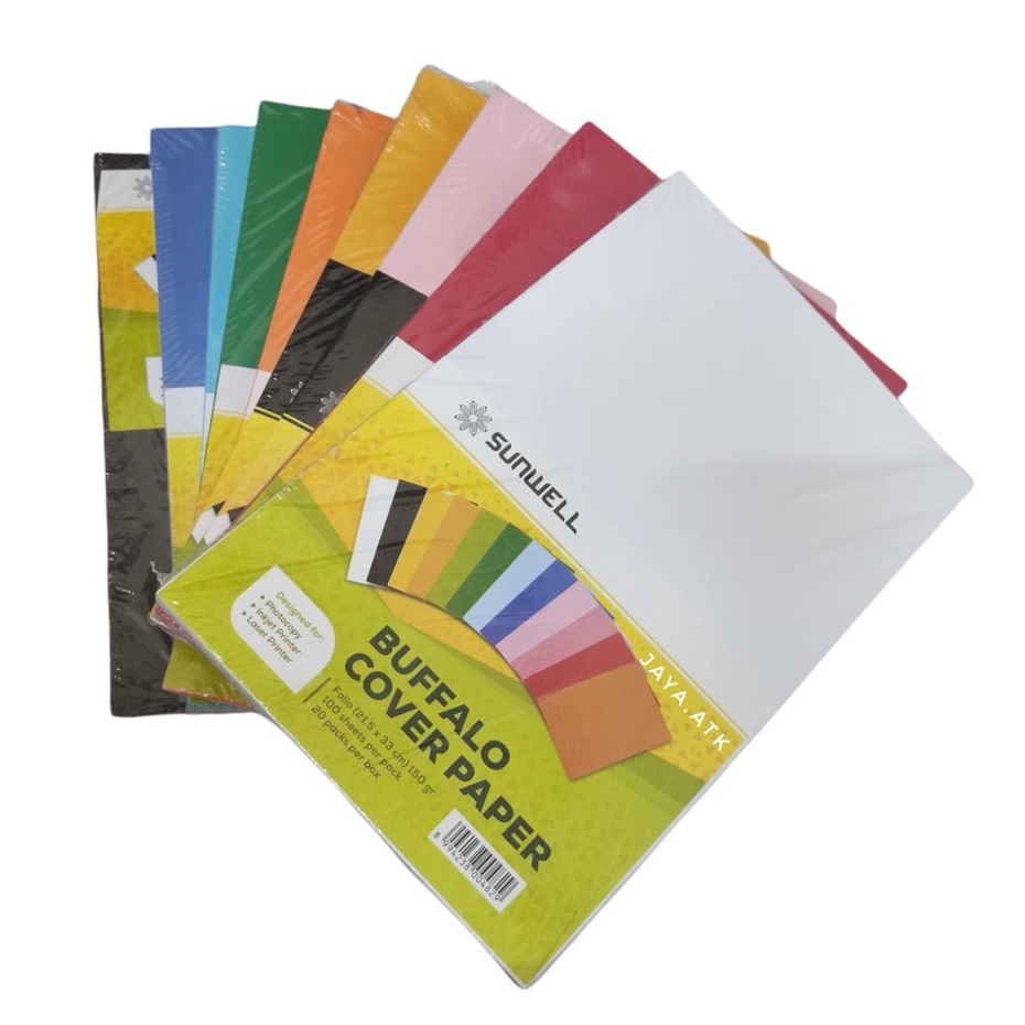 Jual Kertas Buffalo Karton Jilid Warna Folio 150 Gsm Isi 100 Lbr