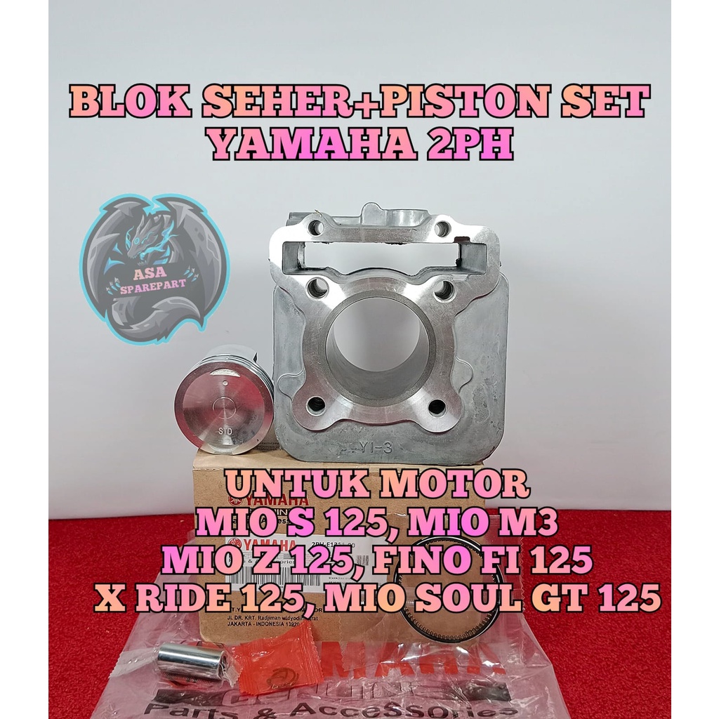 Jual BLOK SEHER + PISTON SATU SET ASSY ASLI ORIGINAL YAMAHA 2PH MOTOR