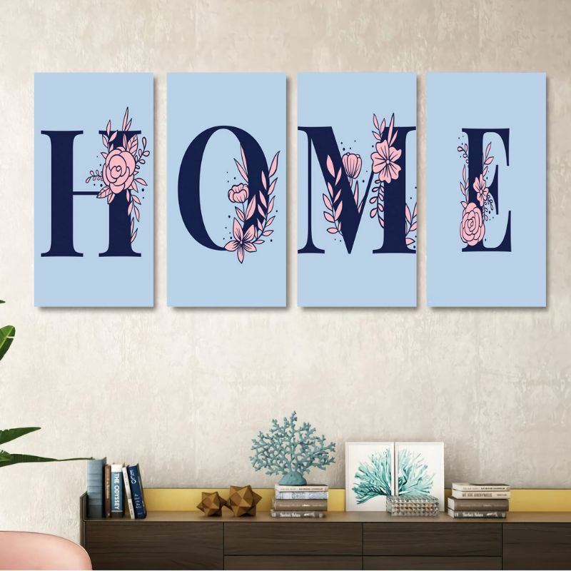 Jual Hiasan Dinding Ruang Tamu Tulisan Home warna biru dekorasi Kamar