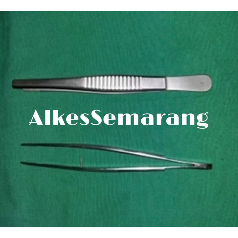 Jual Pinset Anatomi 14 cm Stainless Steel Tanpa Gerigi Ujung Tumpul ...