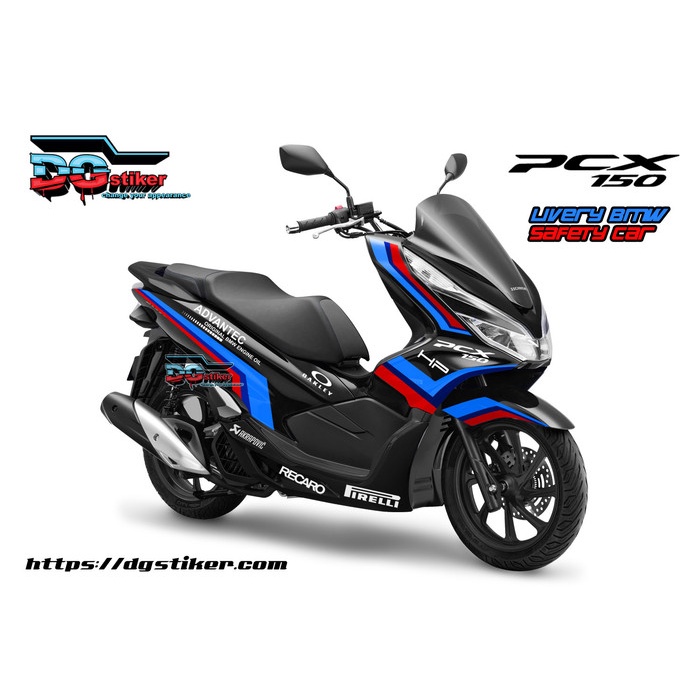 Jual Stiker Modifikasi Pcx Lokal hitam Livery BMW Safety Car | Shopee
