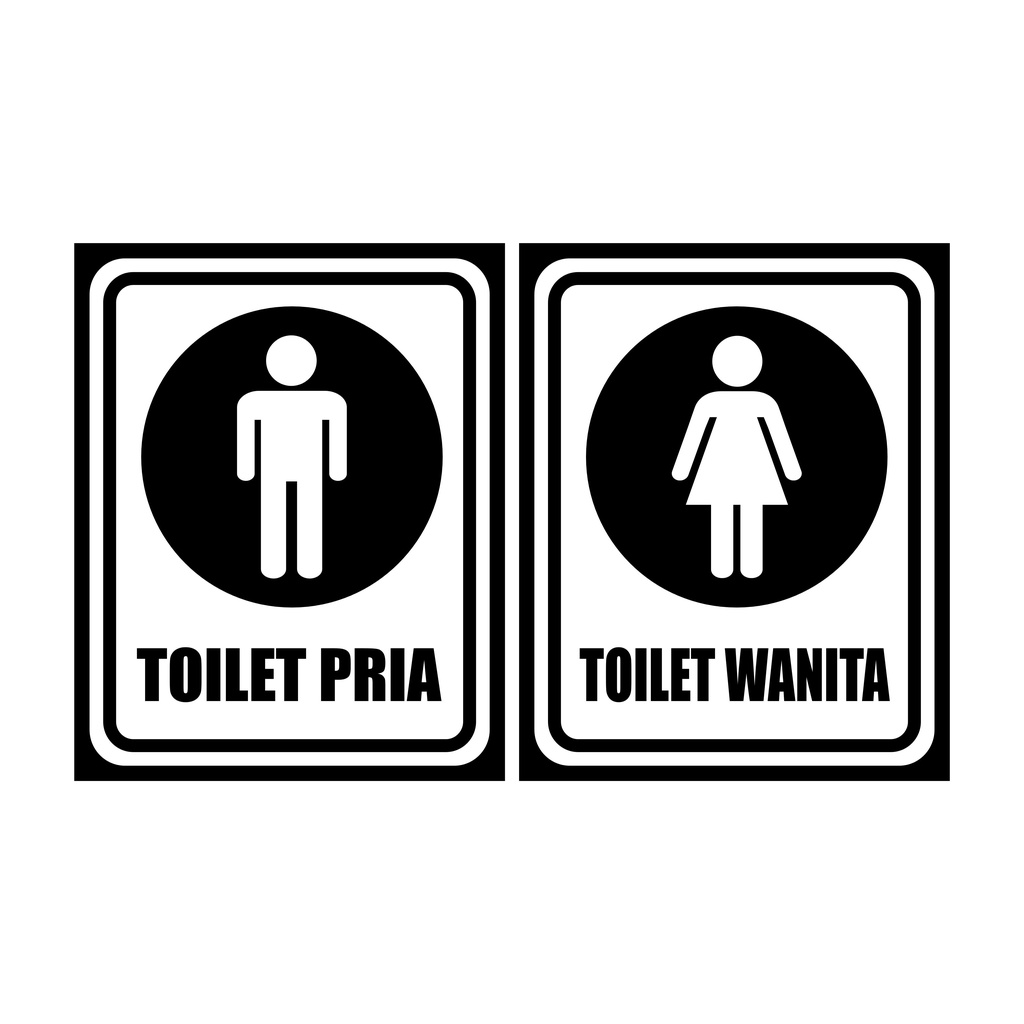 Jual Stiker VINYL Toilet Pria Wanita Uk. 20 x 25 CM. SIGN Rambu k3
