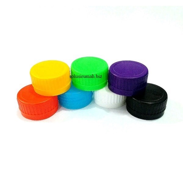 Jual Tutup botol aqua baru D 30mm long neck pilih warna MERAH HIJAU ...