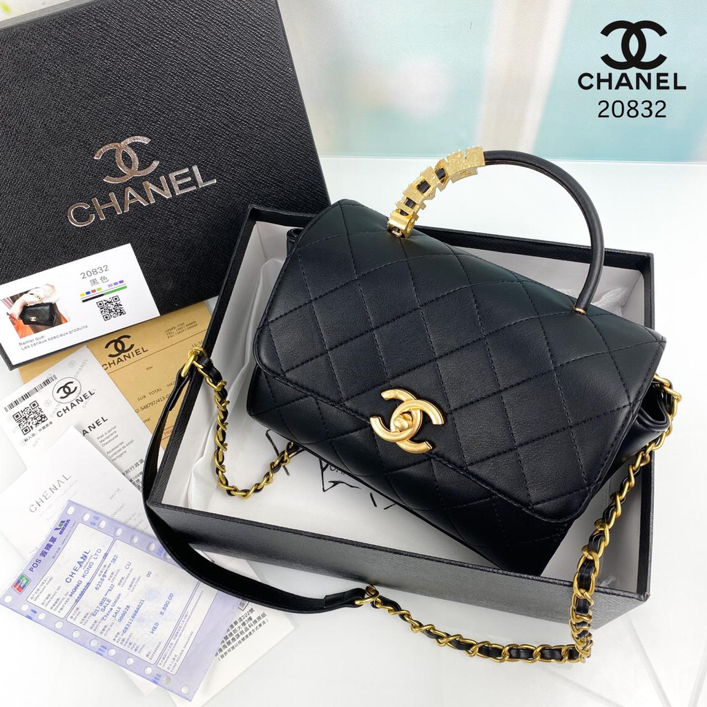 Harga chanel small flap deals bag with top handle