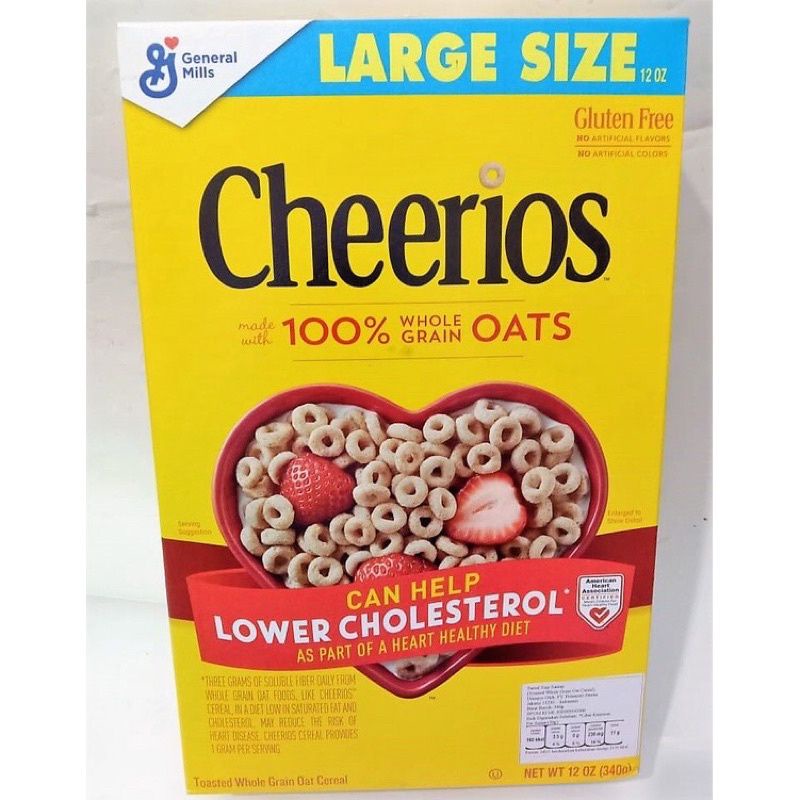 Jual CHEERIOS MADE WITH 100 WHOLE GRAIN OATS LOWER CHOLESTEROL 340 GR