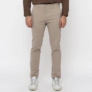 M231 Celana Panjang Pria Chino Pants Slim Fit Stretch Cream C1095