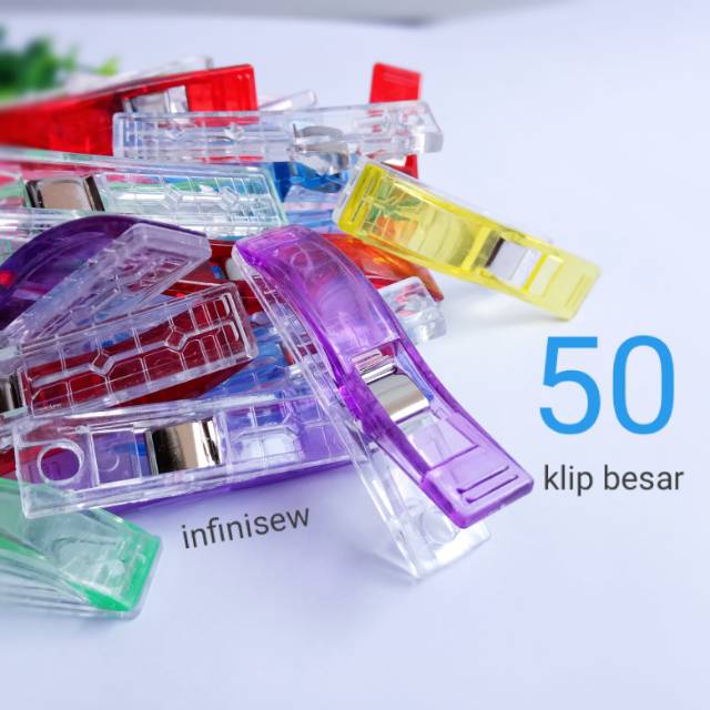 Jual paket isi 50 pcs penjepit klip kain jumbo wonder Fabric clip clips ...
