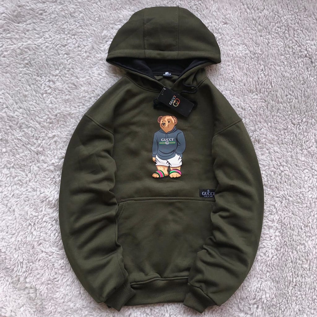 COD Jaket Hoodie Gucci Army Sweater Hoodie GUCCI Bear Original Distro Untuk Pria Dan Wanita Premium Bahan Tebal