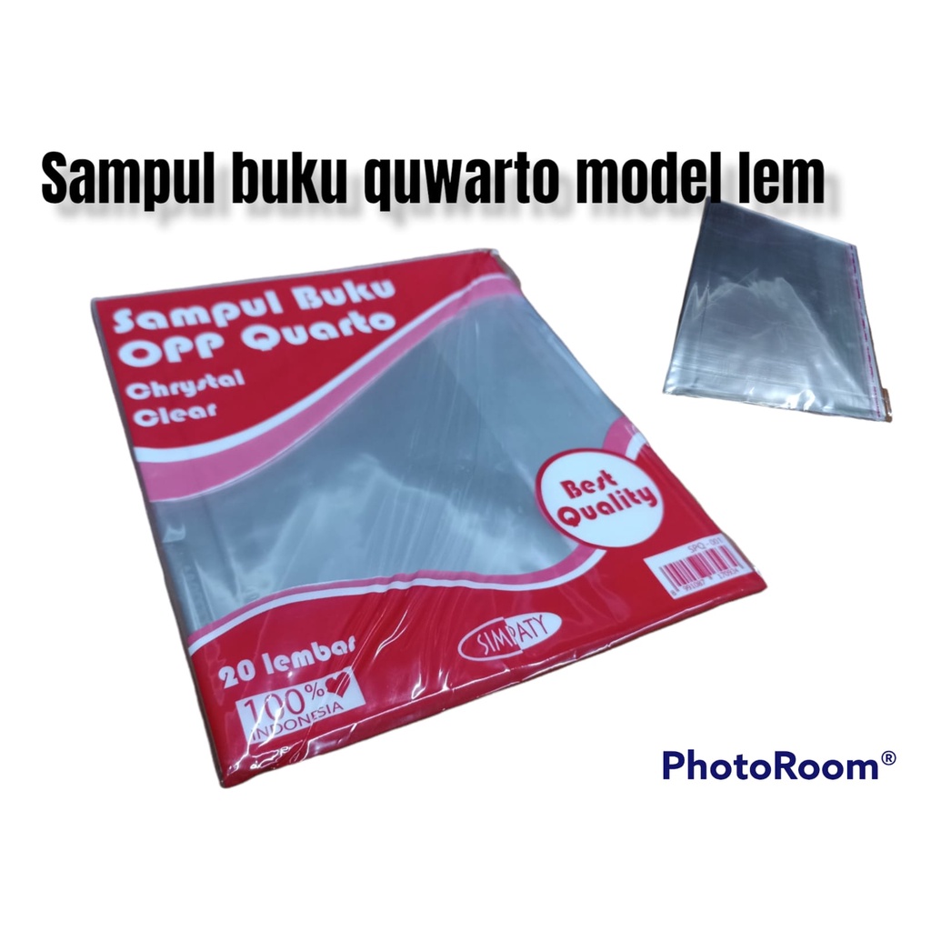 Jual Sampul Buku Plastik Opp Ukuran Kwarto Model Lem Isi 20 Tebal Dan