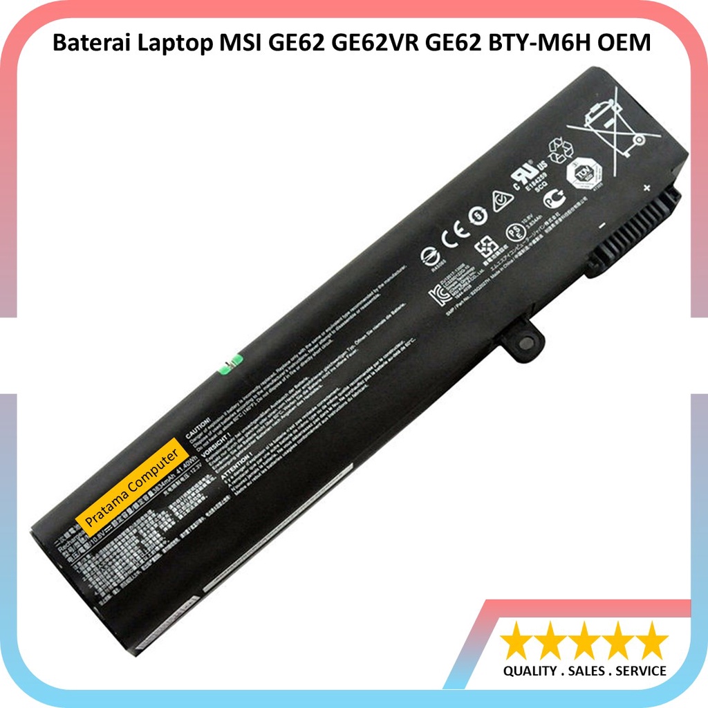 Jual Baterai Laptop MSI GE62 GE62VR GE62 BTY-M6H OEM | Shopee Indonesia