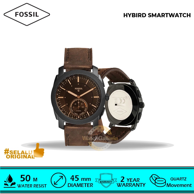 Jual Fossil FTW1163 Hybrid Smartwatch Machine Dark Brown Leather Shopee Indonesia