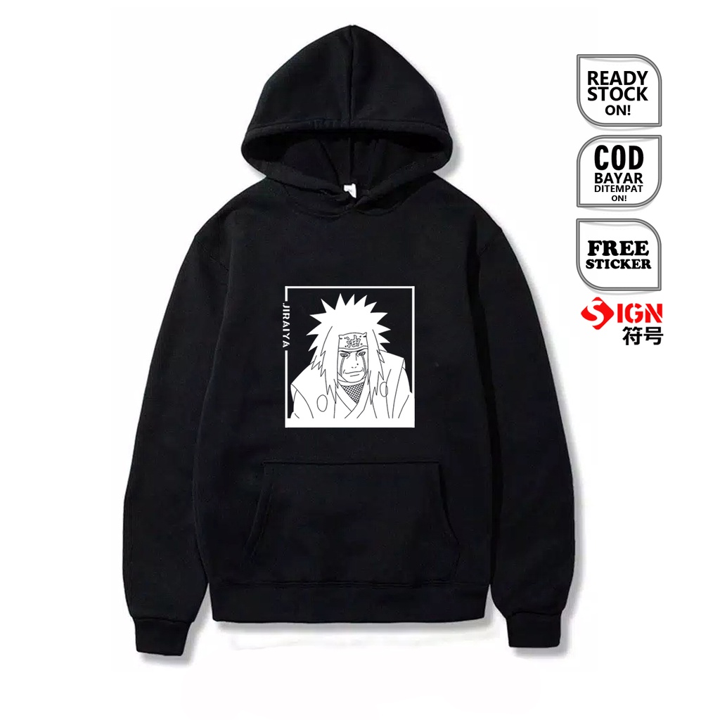 Jual HOODIE ANIME MANGA NARUTO UZUMAKI JIRAIYA KONOHA WIBU OTAKU