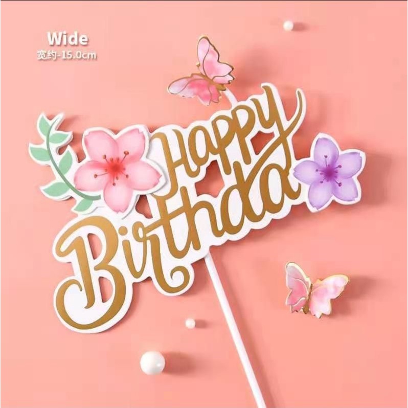 Jual topper kue/topper cake/topper happy birthday | Shopee Indonesia
