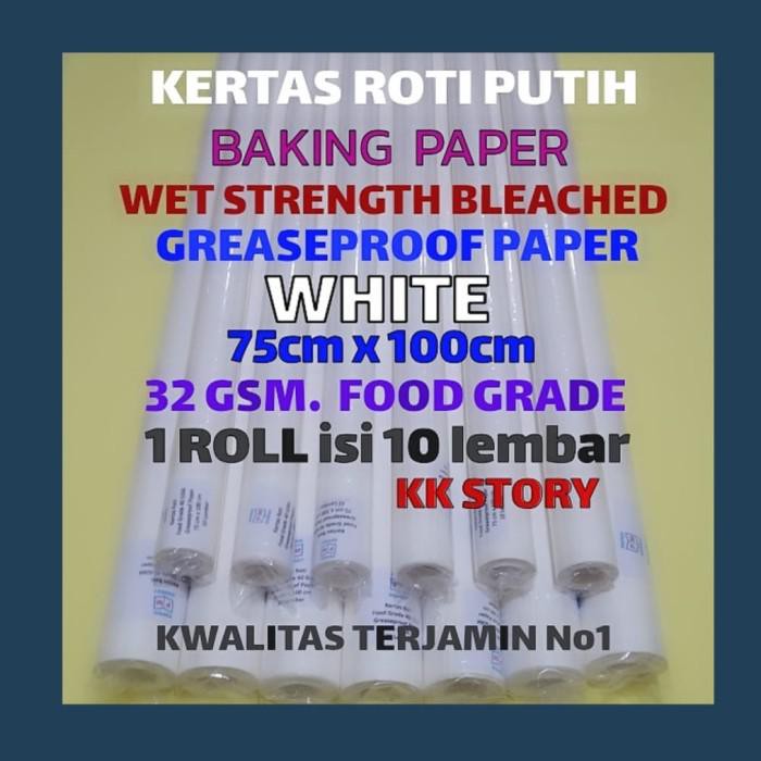 Jual Baking / Kertas Roti Putih/Baking Paper Putih 75 X 100Cm - 1 Roll ...