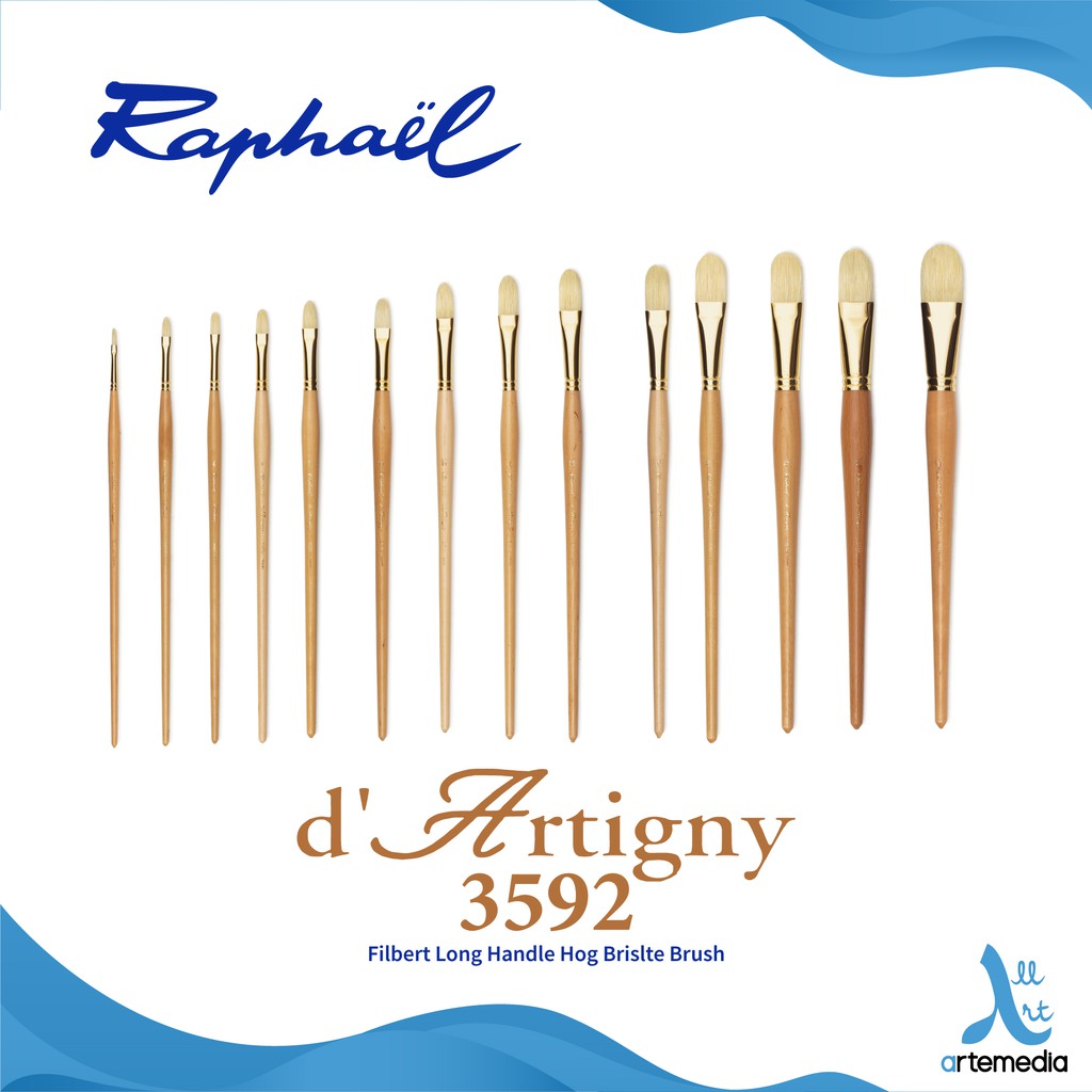 Raphael D'Artigny White Bristle Long-Handle Brushes